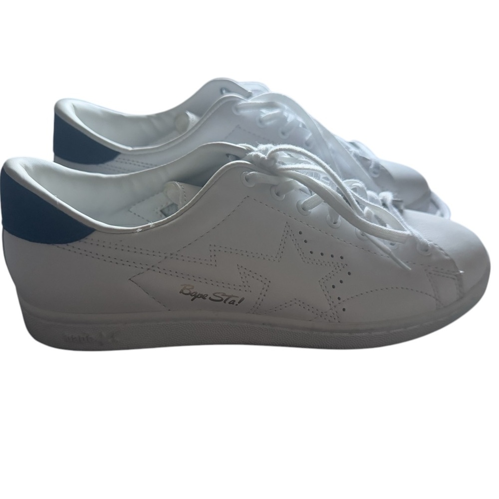 NEW Bape Sta White and Blue Athleisure Shoes Sleek Design, Men’s 9 / Women’s 11